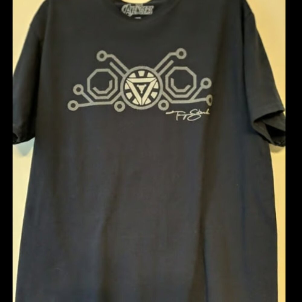 LootCrate Lootwear Marvel Tony Stark Industries Avengers T-shirt Large Blue